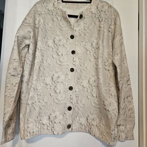 Women's Vintage Cream Cardigan Sweater